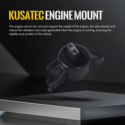 3 Piece Heavy Duty Engine Motor And Transmission Mount Kit With Torque Strut For Hyundai Accent Elantra Veloster showing engine mount on a black surface