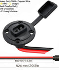 SAE Power Socket Sidewall Connector 2 Pin Quick Connect Cable For Solar Panel Flush Mount Weatherproof Plug 10 AWG Wire