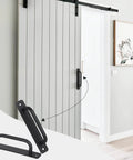 Black Barn Door Handles Kit 7.1 Inch Gate Handle For Outdoor Fence And Sliding Doors Heavy Duty Aluminium Alloy Pulls.