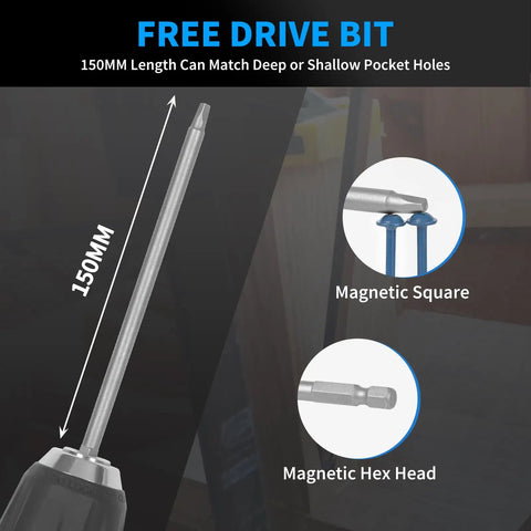 150mm drive bit for 2-1/2 Inch Pocket Hole Screws Size 8 Blue Coated Outdoor Grade 325 Pieces Salt Spray Tested Over 1000 Hours