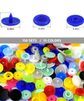 150 Set No Sew Resin Snap Button Kit With Plastic Snaps For Clothing Sewing And Crafting Round Snap Buttons In 15 Colors
