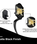 Double Door Lock Set With Dummy Handle And Single Cylinder Deadbolt, Matte Black Finish, steel construction, close-up.