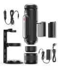 Mini Portable Espresso Machine For Outdoors And Home, Automatic Capsule Coffee Maker With 12 Bar Pressure, accessories shown