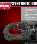 Replacement Synthetic Winch Cable Rope For Powersports Winches, 7/32 Inch Diameter By 50 Feet, coiled on red background