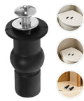 8 Piece Toilet Seat Screws Universal Heavy Duty Black Fastening Bolt Kit for Quick No Tool Install and Secure Fit No Mess Rubber Expandable Inserts for Easy Toilet Seat Replacement and Long Lasting Bathroom Stability, black rubber bolt