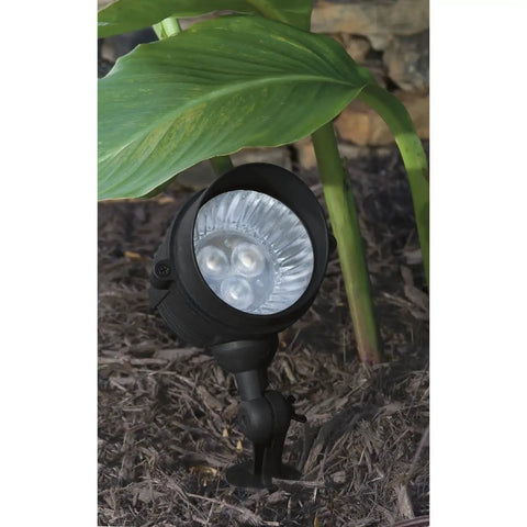 Killer LED Spot Light With Adjustable Knuckle In Black Finish 3W LED Landscape Accent Light near plant stem