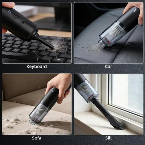 Cordless Mini Vacuum Cleaner With Powerful Suction And Blowing Modes Four In One Handheld Vacuum cleaning keyboard, car, sofa, sill