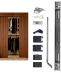 Adjustable Flush Sliding Barn Door Hardware Kit With Wall Mount No Floor Aluminum Track For Wooden Doors Hidden System