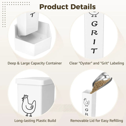 Product details of Slick 4 Pieces Hanging Auto Gravity Dispenser For Your Backyard Gang, featuring large containers and clear labeling.