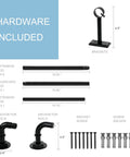 Hardware included for Heavy Duty Adjustable Blackout Curtain Rod Set From 16 To 144 Inches Wrap Around 1 Inch Diameter Metal Rod Kit