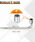 Spare Tire Lug Wrench 17mm Carbon Steel L Type Slotted End Hex Socket L Shaped Tire Repair Tool For Cars And SUVs size details