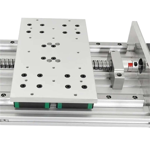 Heavy Duty Precision Slide Module W/ Ball Screw Drive And Stepper Motor Linear Rail Bearing Guide Actuator Set For Motion System Workbench Projects Kit 200mm Stroke Length, aluminum base