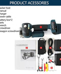 Cordless Electric Strapping Machine With Effortless One Handed Operation, Automatic PP PET Strap Welding, No Sweat Battery Powered Banding Tool For Faster Warehouse And Carton Shipping Grind accessories, charger, battery box, manual, and tools.