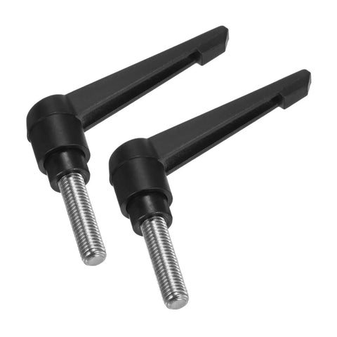 2 Pcs 304 Stainless Steel M10 X 30Mm Quick Release Clamping Lever Handles With Locking Push Button Ratchet Grip Heavy Duty Adjustable Toggle Knob Black No Hassle Setup Built Tough For Weekend Shops