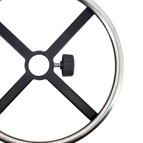 Heavy Duty Stainless Steel Footrest Ring For Swivel Office Chairs And Bar Stools Featuring A Durable 35cm Round Pedal base with adjustable screw.