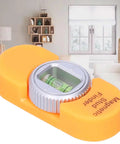 Aqur2020 Magnetic Stud Finder, Portable Wall Detector with Level Gauge (Orange) on a table in a modern living room.