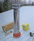 Red High Temp Silicone Square Base Pipe Flashing Boot For Six To Eleven Inch Pipes on metal roof