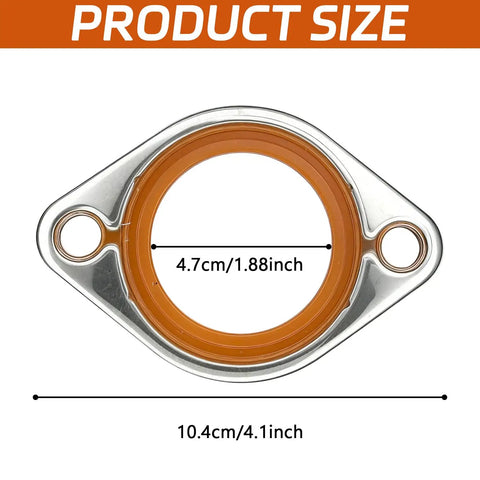 Reusable Thermostat Water Neck Housing Gasket With One Eighth Inch Beefy Aluminum Carrier And Molded Silicone Insert Heavy Duty Chevy SBC BBC Engine Water Pump Seal Replacement Orange, 4.1in