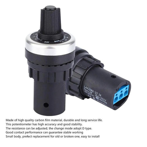 Panel Mount Potentiometer 22mm 2K For VFD Speed Control And VSD Variable Frequency Converter 200W Motor Drive Rheostat Switch
