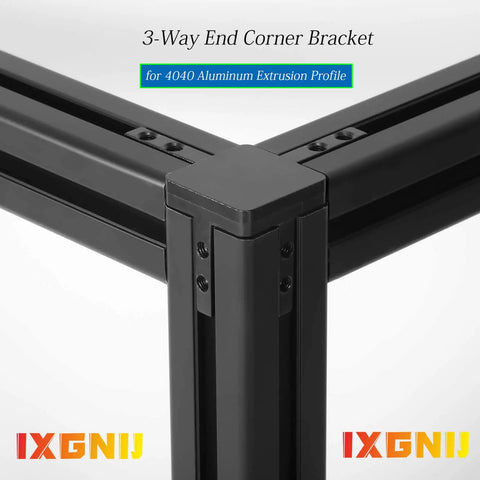 4 Pack 4040 Aluminum Extrusion 3 Way Corner Brackets Solid Connectors With M6x12mm Screws And Hex Key Black Workhorse T Slot Gear for sturdy frame corners.