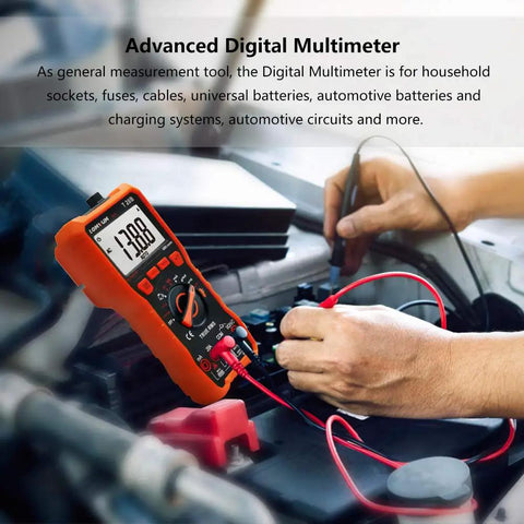 Auto Ranging Digital Multimeter For DIYers With 6000 Counts For AC DC Voltage And Current Resistance Capacitance Diode Test in use