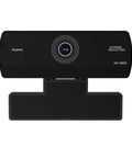 Ultra Crisp 1080P HD Webcam For Pc with AI Noise Reduction, black design for video calls and online classes, USB plug and play.