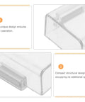 Rugged Protective Switch Guard Button Cover For Electronics Ultra Smooth Push UV Resistant Plastic Shield Dustproof Panel Cap close-up, compact clear plastic