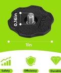 Close-up of a black thumb screw from SpeedFlex Compatible Football Helmet Chin Strap Stabilizer Kit.