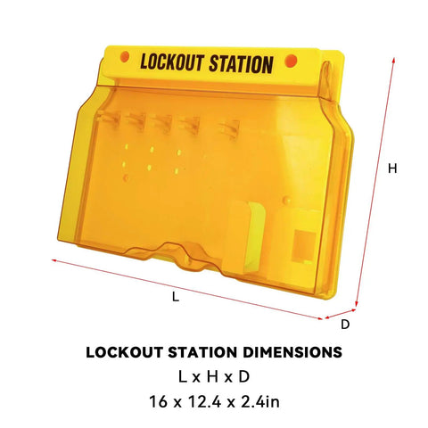 Lockout Tagout Station With Cover And 10 Pack Safety Padlocks Keyed Different Grab And Go Wall Mountable LOTO Kit Storage Board