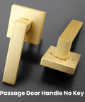 5 Pack Hallway And Closet Door Levers Dope Sleek Modern Gold Finish Keyless Non Locking Heavy Duty Lockset showing two levers