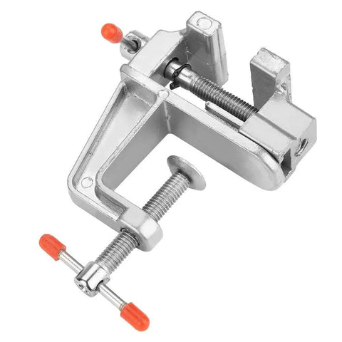 Rock Solid Mini Flat Pliers Bench Vise And Tabletop Clamp For Precision Woodwork Drill Press Vice slick aluminum alloy clamp with screw mechanism.