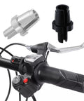 4 Pack M7 Bike Brake Lever Adjuster Screws 7mm Aluminum Alloy Brake Cable Adjusting Screws For Bicycles Mountain And Road Bikes Silver And Black. Shown with a bicycle brake handle.
