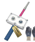 Hella Pro Max Electrician Wire Puller Tugger Automatic Brushless Wireless Cable Feeder And Grip Tool For Hard Core Jobs with gloves.