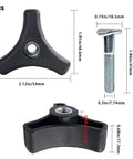 Rugged Lawn Mower Handle Knob And Replacement Bolts Kit Crafted From Shatter Proof Abs Plastic Plus Rust Resistant Metal for 8mm shafts.