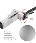 Close-up of Huge 10Mm Pneumatic Belt Sander, High Speed Air Grinding And Polishing Tool for wood and metal, showing 360-degree rotation.