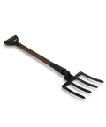 Foldable Spading Fork For Digging And Aerating Durable Steel Garden Tool with beechwood handle and four tines