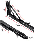Folding Shelf Brackets 16 Inch Heavy Duty Black 6 Pack Wall Mounted Foldable Shelf Bracket Set for Space Saving Tables