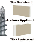 100 Pcs Zinc Alloy Drywall Anchors Kit With Self-Drilling Screws For Quick Wall Mounts On Plasterboard, Rust-Resistant Yellow Zinc Finish, No Pre-Drill Needed, Heavy-Duty Fasteners For Shelves And TVs. Self-drilling drywall anchor for thin and thick plasterboard
