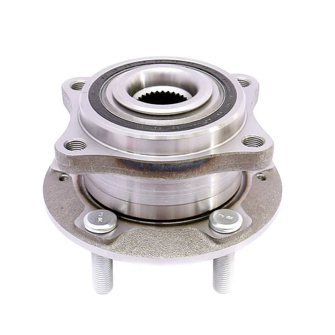 Front Wheel Bearing Hub Assembly Set For 2015 To 2019 Hyundai Sonata 2016 To 2020 Hyundai Tucson 2017 To 2019 Kia Cadenza 2017 To 2019 Kia Optima 2017 To 2020 Kia Sportage Front Position Left Or Right 2 Pack Easy Install OEM Grade Replacement visible from side angle.