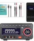 5566SE Digital Multimeter With Built In Bluetooth Speaker, AC DC Voltage Tester, display screen, probes, smartphone app
