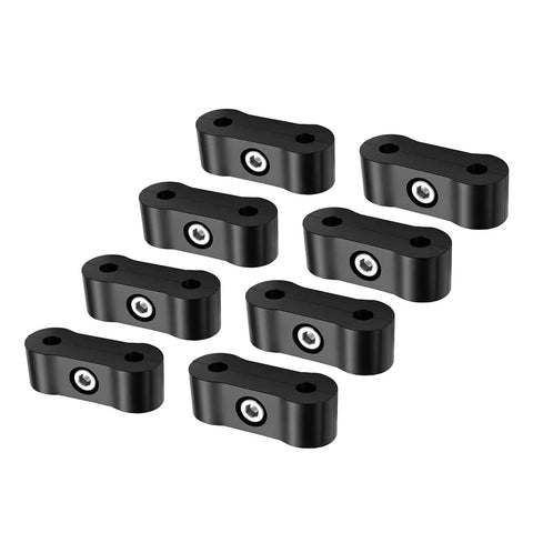 Premium 8 Pack Brake Line Separator Clamp Kit For 3/16 Inch Lines With Solid Aluminum Clamps Heavy Duty Screws And Pro Wrench Tool To Fix Your Ride Smoothly Today, black aluminum clamps