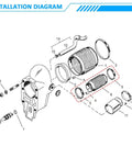 Installation diagram of Exhaust Bellows Boot For Alpha Gen 1 And 2 And Bravo 1 2 3 Outdrives Replacement Marine Exhaust Hose