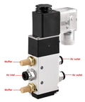 Beefy Electrical Pneumatic Solenoid Valve 5 Way 2 Position Internally Piloted 24VDC 4.8W Port Size Quarter Inch side view