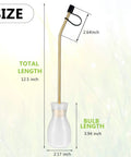 Diatomaceous Earth Bulb Duster With Long Copper Tube Garden Sprayer Applicator for Organic Gardening, size dimensions shown.