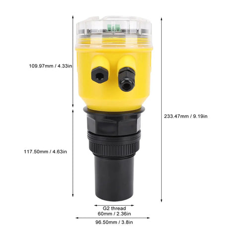 Pro Grade Digital Ultrasonic Level Meter 0-10m Range DC24V LCD Display 4-20mA Output Water Level Sensor for Industrial Power Generation