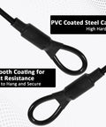 Heavy Duty Stainless Steel Wire Rope With PVC Coated Loop Ends, showing smooth rust-resistant coating and loop ends for security.
