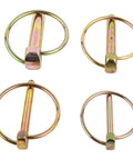 Four metallic pins from Mower Safety Pins And Dowel Pin Set For Workhorse Secure Connections All In One Compact Storage Kit