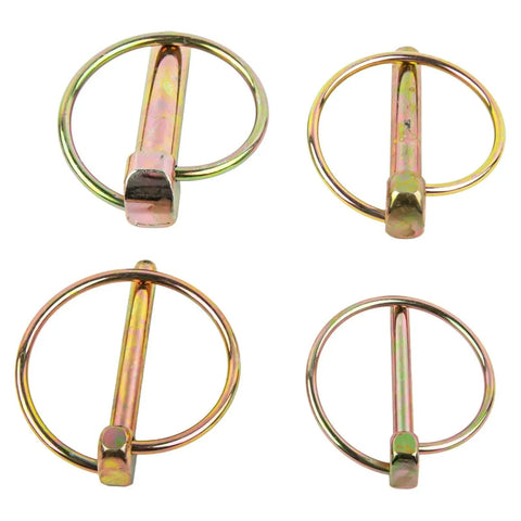Four metallic pins from Mower Safety Pins And Dowel Pin Set For Workhorse Secure Connections All In One Compact Storage Kit