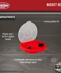 Bucket Seat Small Parts Organizer For 5 Gallon Buckets With Locking Lid, 6 Compartments, Removable Wall Pieces, Red