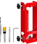 Adjustable Door Hinge Jig For Jambs And Routers, Aluminum Alloy Hinge Template Kit Fits Door Hinges From Two Point Five To Five Inches, Radius One Quarter Inch Or Radius Five Eighths Inch, Red, Durable Router Template Tool For Precise Installations